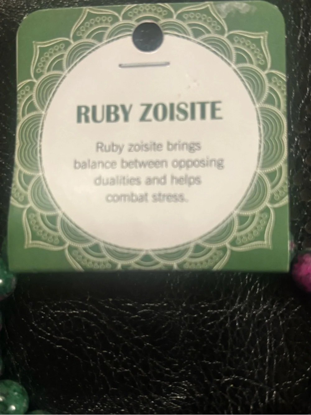 Ruby Zoisite Beaded Stretch Bracelet - Green & Pink